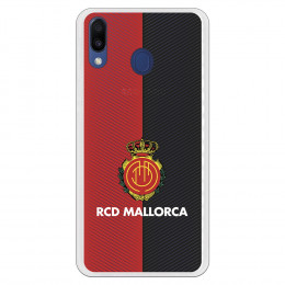 Funda para Samsung Galaxy M20 del Mallorca RCD Mallorca Diagonales Transparente - Licencia Oficial RCD Mallorca