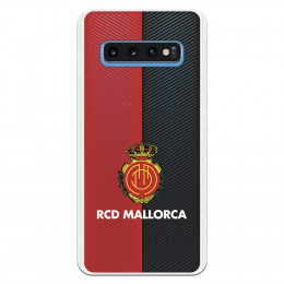 Funda para Samsung Galaxy S10 del Mallorca RCD Mallorca Diagonales Transparente - Licencia Oficial RCD Mallorca