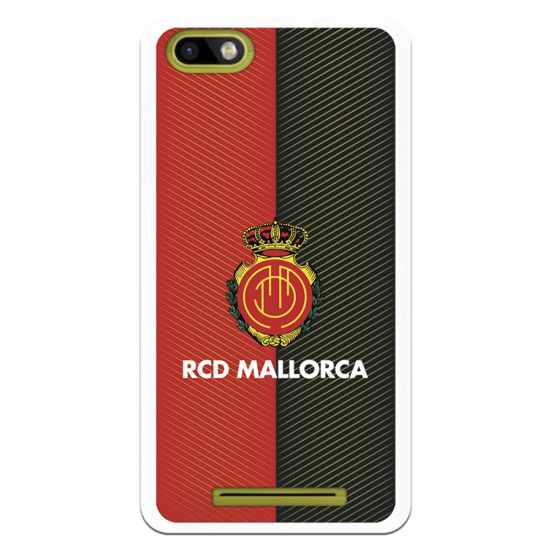 Funda para Wiko Lenny 3 del Mallorca RCD Mallorca Diagonales Transparente - Licencia Oficial RCD Mallorca