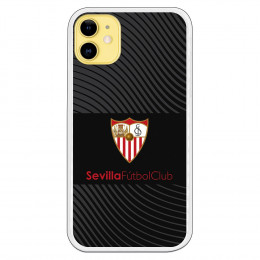 Funda para iPhone 11 del Sevilla Trama Gris fondo Negro - Licencia Oficial Sevilla FC