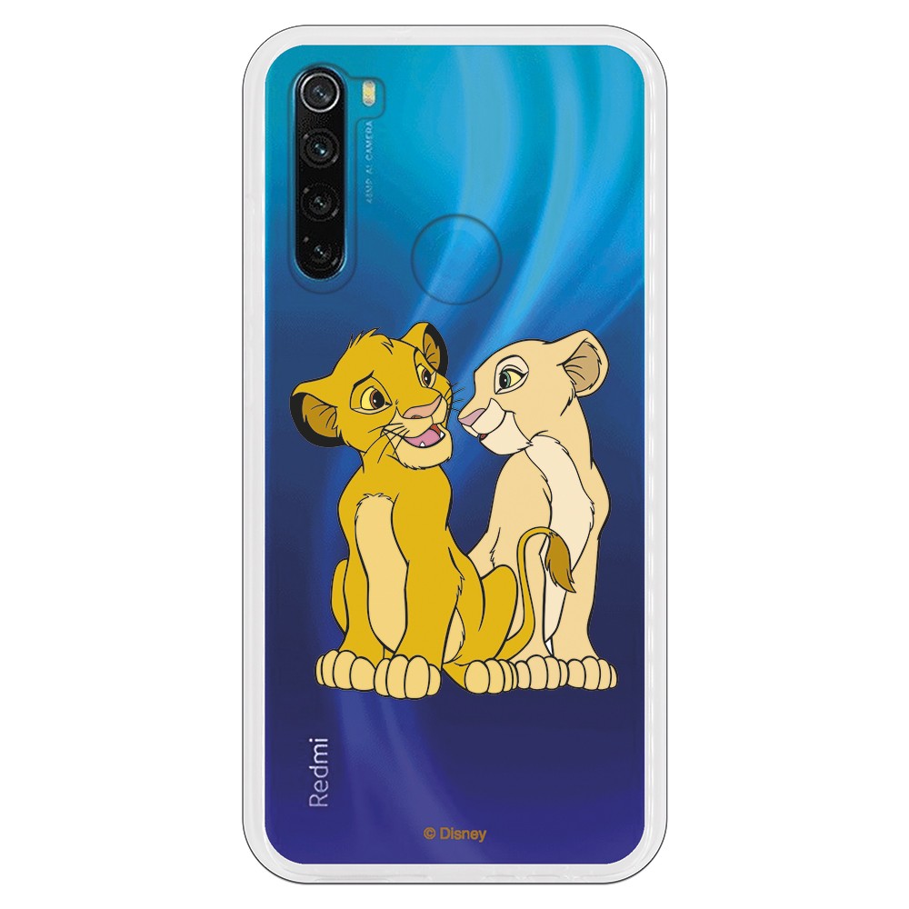Funda para Xiaomi Redmi Note 8 Pro Oficial de Disney Simba y Nala Silueta -  El Rey León
