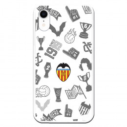 Funda para iPhone XR del Valencia Stickers Gris Escudo Color - Licencia Oficial Valencia CF