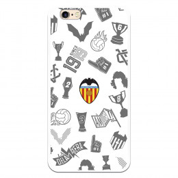 Funda para iPhone 6S Oficial del Valencia CF Stickers Gris Escudo Color - Licencia Oficial del Valencia CF