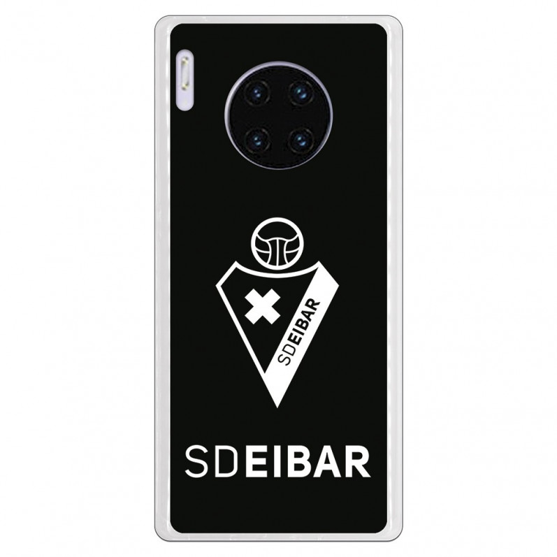 Funda para Huawei Mate 30 Pro del Eibar Escudo Fondo Negro - Licencia Oficial SD Eibar