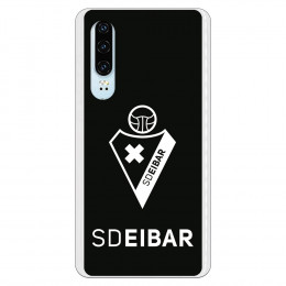 Funda para Huawei P30 del Eibar Escudo Fondo Negro - Licencia Oficial SD Eibar