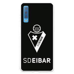 Funda para Samsung Galaxy A7 2018 del Eibar Escudo Fondo Negro - Licencia Oficial SD Eibar