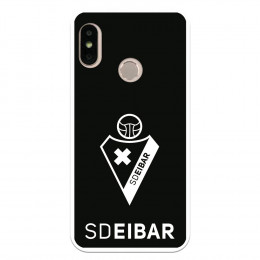Funda para Xiaomi Mi A2 Lite del Eibar Escudo Fondo Negro - Licencia Oficial SD Eibar
