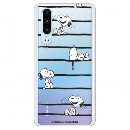 Funda para Huawei P30 Oficial de Peanuts Snoopy rayas - Snoopy