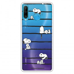 Funda para Huawei P30 Lite Oficial de Peanuts Snoopy rayas - Snoopy