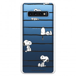 Funda para Samsung Galaxy S10 Oficial de Peanuts Snoopy rayas - Snoopy