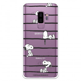 Funda para Samsung Galaxy S9 Plus Oficial de Peanuts Snoopy rayas - Snoopy