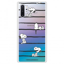 Funda para Samsung Galaxy Note 10 Plus Oficial de Peanuts Snoopy rayas - Snoopy