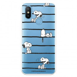 Funda para Xiaomi Mi A2 Oficial de Peanuts Snoopy rayas - Snoopy