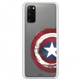 Funda para Samsung Galaxy S20 Oficial de Marvel Capitán América Escudo Transparente - Marvel