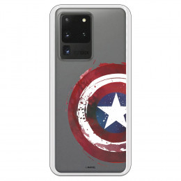 Funda para Samsung Galaxy S20 Ultra Oficial de Marvel Capitán América Escudo Transparente - Marvel