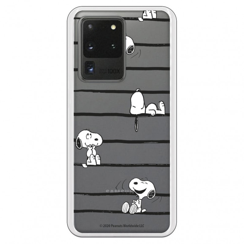 Funda para Samsung Galaxy S20 Ultra Oficial de Peanuts Snoopy rayas - Snoopy