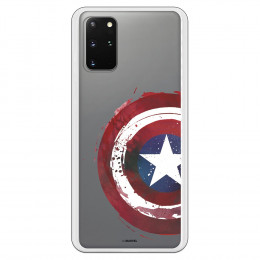 Funda para Samsung Galaxy S20 Plus Oficial de Marvel Capitán América Escudo Transparente - Marvel