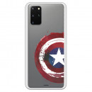 Funda para Samsung Galaxy S20 Plus Oficial de Marvel Capitán América Escudo Transparente - Marvel