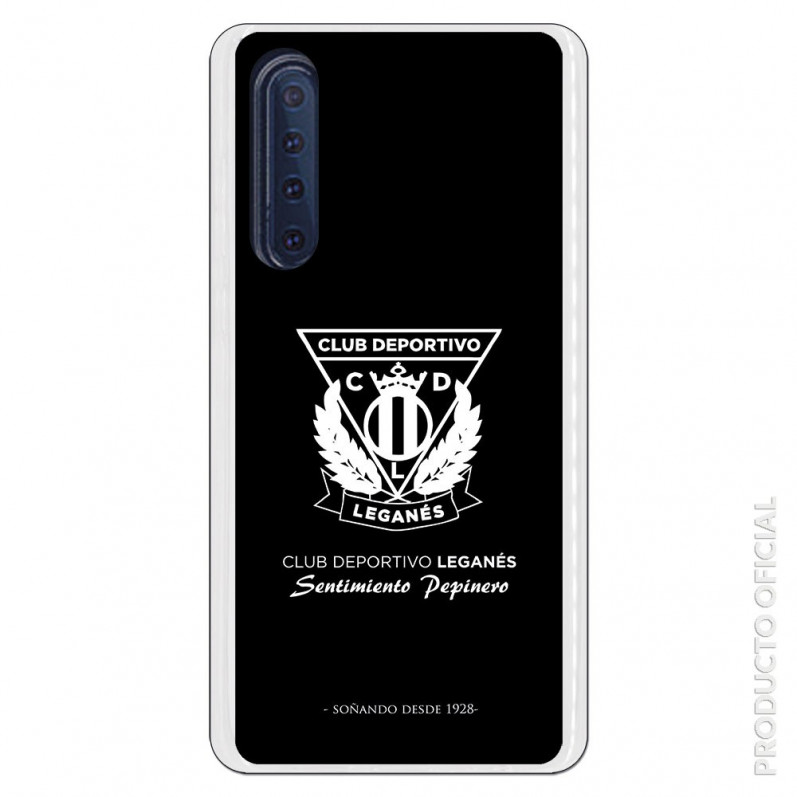 Carcasa Oficial Leganés escudo blanco sobre fondo negro para Huawei P30- La Casa de las Carcasas