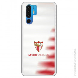 Carcasa Oficial Sevilla Rayas blancas y rojas sobre fondo gris SS18 para Huawei P30 Pro- La Casa de las Carcasas