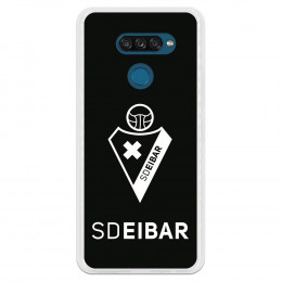Funda para LG K50S del Eibar Escudo Fondo Negro - Licencia Oficial SD Eibar