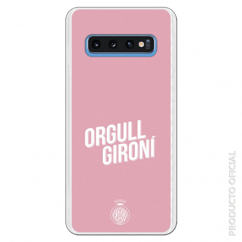 Carcasa Oficial Girona FC Orgull Gironi rosa para Samsung Galaxy S10- La Casa de las Carcasas