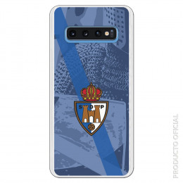 Carcasa Oficial Escudo S.D. Ponferradina banda diagonal azul fondo escudero para Samsung Galaxy S10- La Casa de las Carcasas