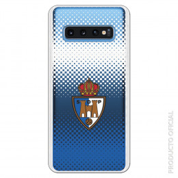 Carcasa Oficial Escudo S.D. Ponferradina trama blanco y azul clear para Samsung Galaxy S10- La Casa de las Carcasas