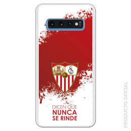 Carcasa Oficial Sevilla Dicen que Nunca se Rinde mancha roja SS18 para Samsung Galaxy S10- La Casa de las Carcasas