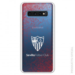 Carcasa Oficial Sevilla Escudo blanco semitono rojo Transparente SS18 para Samsung Galaxy S10- La Casa de las Carcasas
