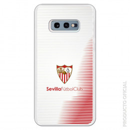 Carcasa Oficial Sevilla Rayas blancas y rojas sobre fondo gris SS18 para Samsung Galaxy S10 Lite- La Casa de las Carcasas