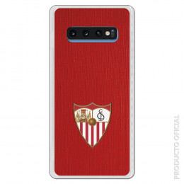 Carcasa Oficial Sevilla escudo color fondo rojo para Samsung Galaxy S10 Plus- La Casa de las Carcasas