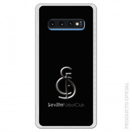Carcasa Oficial Sevilla metal fondo negro para Samsung Galaxy S10 Plus- La Casa de las Carcasas