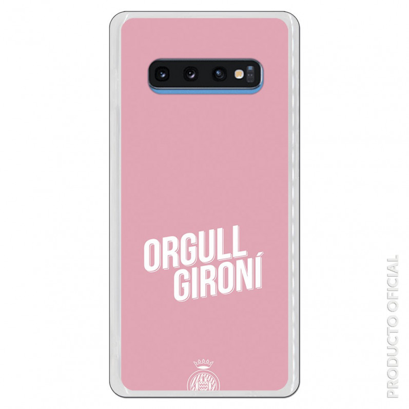 Carcasa Oficial Girona FC Orgull Gironi rosa para Samsung Galaxy S10 Plus- La Casa de las Carcasas