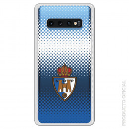 Carcasa Oficial Escudo S.D. Ponferradina trama blanco y azul clear para Samsung Galaxy S10 Plus- La Casa de las Carcasas