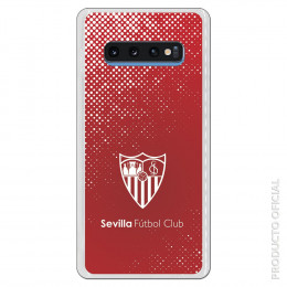 Carcasa Oficial Sevilla trama y escudo blanco sobre fondo rojo SS18 para Samsung Galaxy S10 Plus- La Casa de las Carcasas