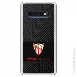 Carcasa Oficial Sevilla Trama Gris sobre fondo Negro SS18 para Samsung Galaxy S10 Plus- La Casa de las Carcasas