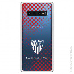 Carcasa Oficial Sevilla Escudo blanco semitono rojo Transparente SS18 para Samsung Galaxy S10 Plus- La Casa de las Carcasas