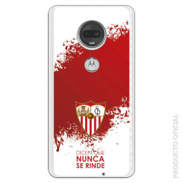 Carcasa Oficial Sevilla Dicen que Nunca se Rinde mancha roja SS18-19 para Motorola Moto G7- La Casa de las Carcasas