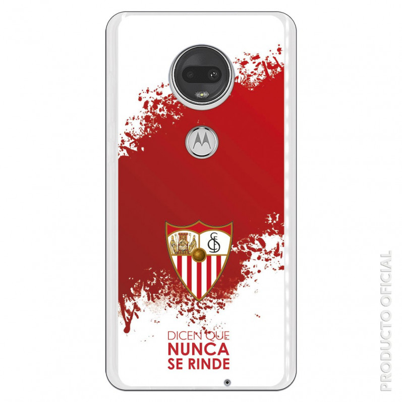 Carcasa Oficial Sevilla Dicen que Nunca se Rinde mancha roja SS18-19 para Motorola Moto G7- La Casa de las Carcasas