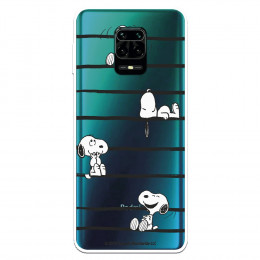 Funda para Xiaomi Redmi Note 9 Pro Oficial de Peanuts Snoopy rayas - Snoopy