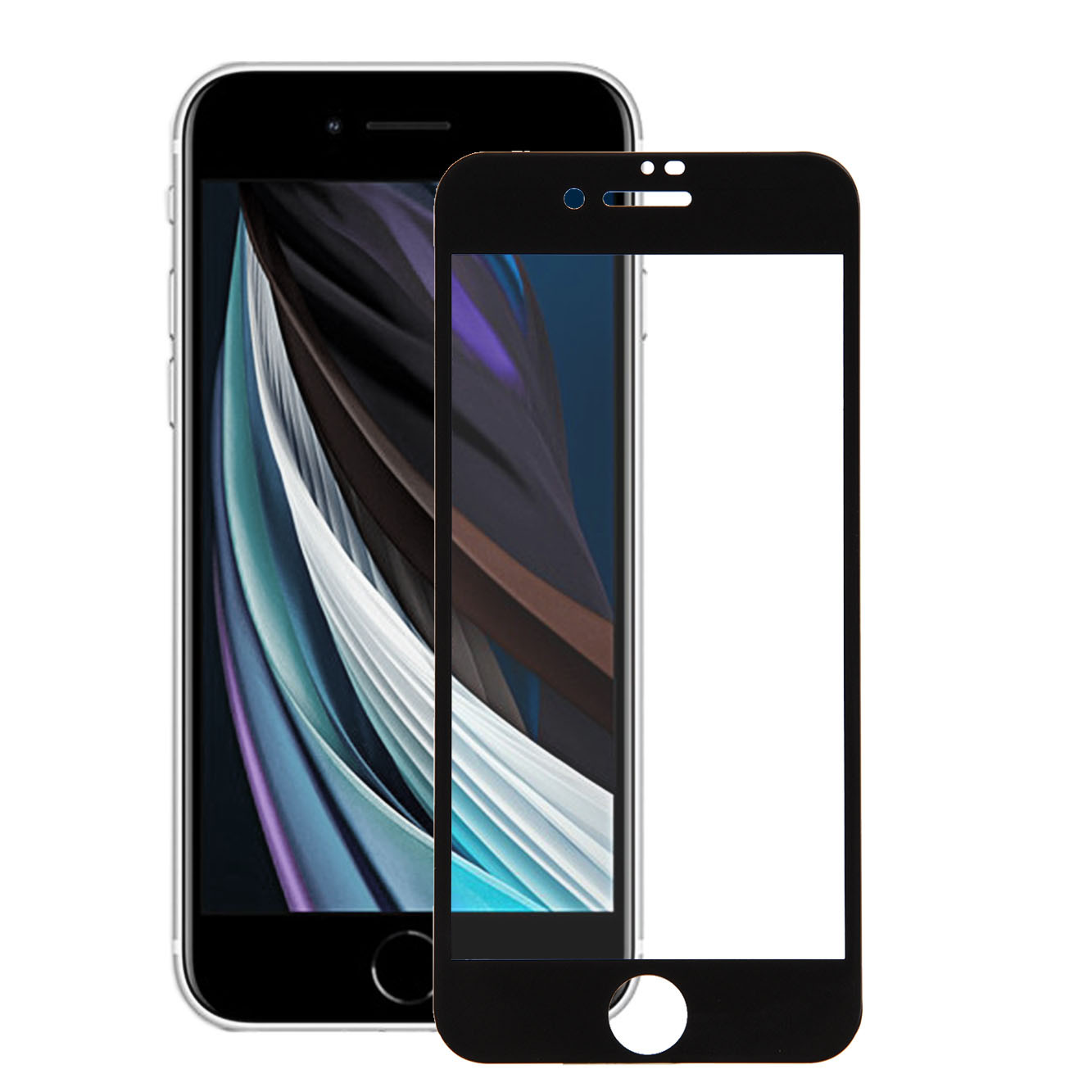 Cristal Templado Completo Negro para iPhone SE