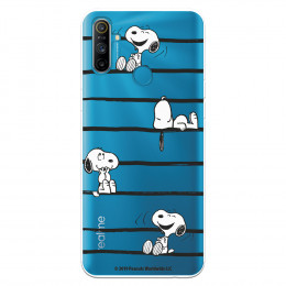Funda para Realme 5i Oficial de Peanuts Snoopy rayas - Snoopy