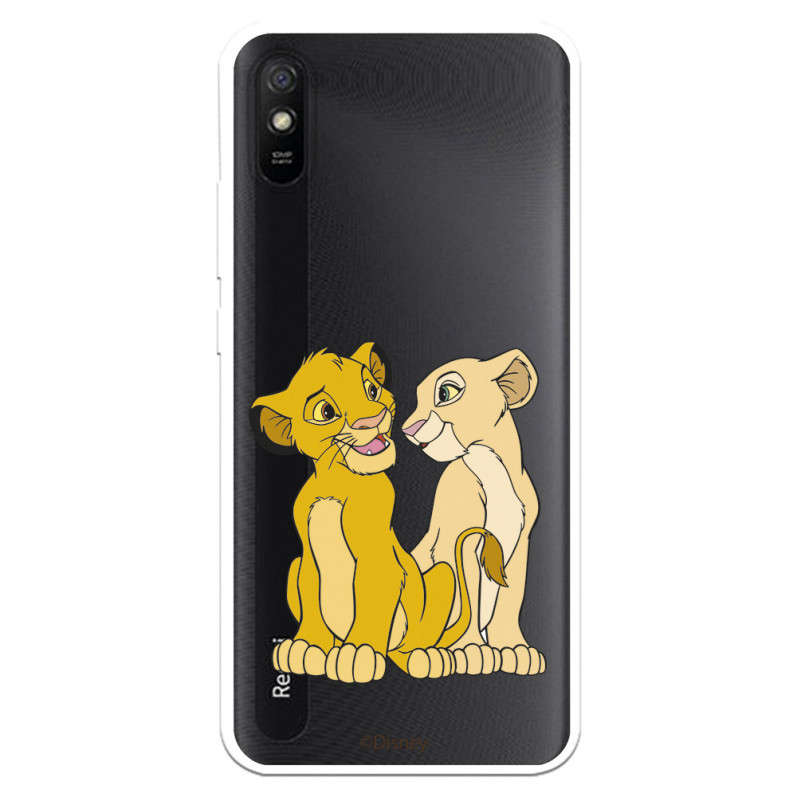 Funda para Xiaomi Redmi 9A Oficial de Disney Simba y Nala Silueta - El Rey León