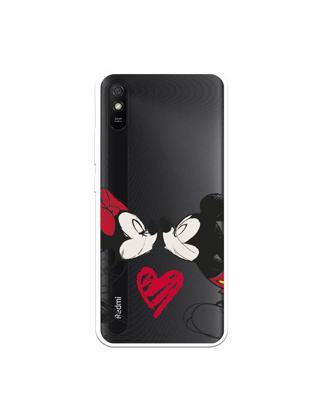 Funda para Xiaomi Redmi 9A Oficial de Disney Mickey y Minnie Beso -  Clásicos Disney