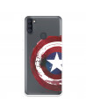 Funda para Samsung Galaxy A11 Oficial de Marvel Capitán América Escudo Transparente - Marvel