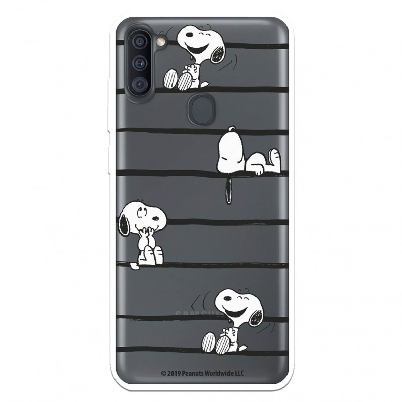 Funda para Samsung Galaxy A11 Oficial de Peanuts Snoopy rayas - Snoopy