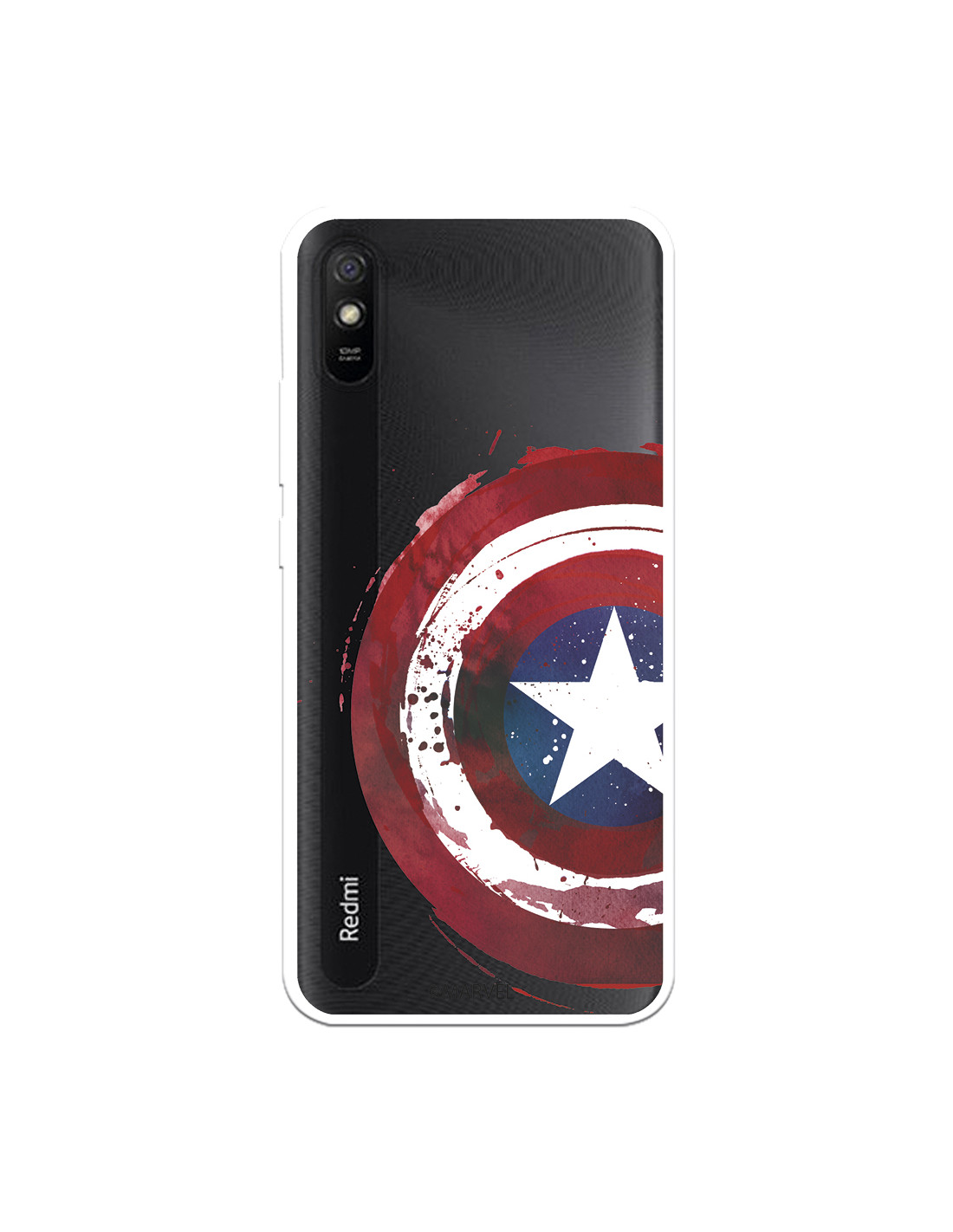 Funda para Xiaomi Redmi 9AT Oficial de Marvel Capitán América Escudo  Transparente - Marvel