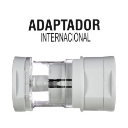 Adaptador internacional con clavijas ajustables Blanco