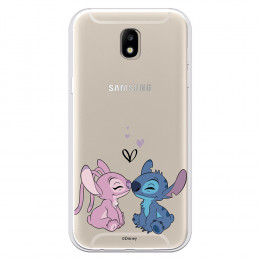 Funda para Samsung Galaxy J5 2017 Europeo Oficial de Disney Angel & Stitch Beso - Lilo & Stitch